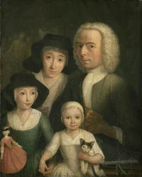 Selbstporträt mit Suzanna van Bommel und zwei Töchtern
