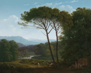 Italienische Landschaft mit Pinien