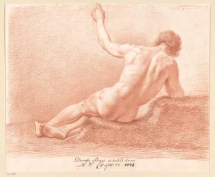 Sitzender männlicher Akt, von hinten gesehen (3. Preis 1804)