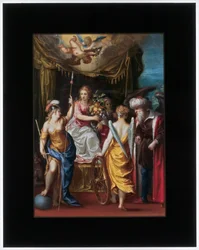 Minerva, Abundantia und Fortuna
