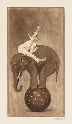 Elefant und Clown, ca. 1889