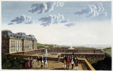 Schloss Meudon, um 1820 in „Vues de Paris“ von Courvoisier