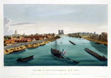 La nouvelle halle aux vins (Bercy), um 1820 in „Vues de Paris“