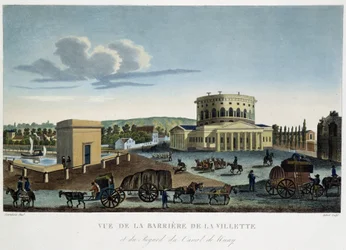 Ansicht der Barriere de la Vilette - in „View of Paris, ca. 1810: Les Barriers de Paris“ von Courvoisier