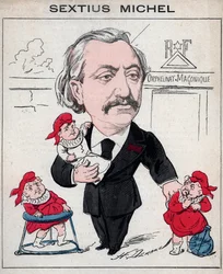 Sextius Michel (1827 - 1906) Politiker und provenzalischer Schriftsteller der okzitanischen Sprache - Karikatur von Henri Demare in „Les Hommes d