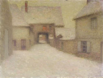 Schnee, das alte Dorf, Gerberoy