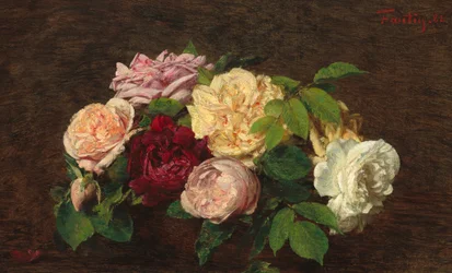 Rosen von Nizza auf einem Tisch, 1882