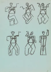 Sechs Studien von tanzenden Figuren
