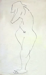Sophie nackt, abgewandt
