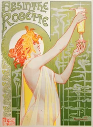 Essen und Trinken. Absinthe Robette. Plakat von Henri Privat Livemont, Belgien