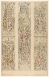 Entwurf für ein Glasfenster im neuen Regierungsgebäude in Maastricht