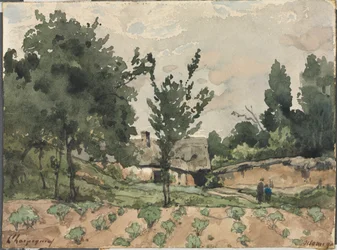 Landschaft mit Bauernhaus