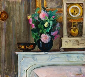 Blumenstrauß auf dem Kamin, 1920