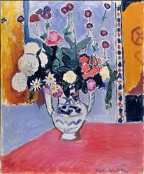 Blumenstrauß (Vase mit zwei Henkeln)