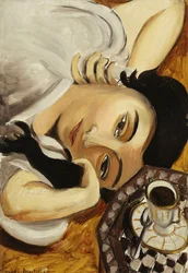 Lorette mit einer Tasse Kaffee