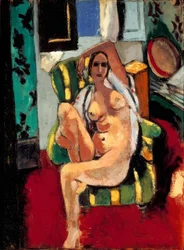 Sitzender Akt mit Tamburin