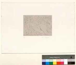Akt, geblümtes Interieur
