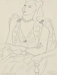 Sitzende Frau