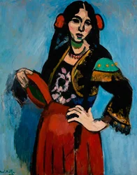Spanische Frau mit Tamburin