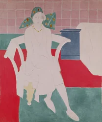 Frau mit Madras-Hut