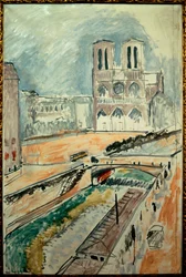 Notre Dame de Paris le Quai Saint Michel 1914