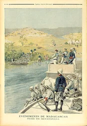 Ereignisse in Madagaskar: Die Eroberung von Mevatanana, Illustration aus Le Petit Journal, 30. Juni 1895