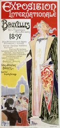 Plakat der Brüsseler Weltausstellung 1897 von Henri Privat Antoine Theodore Livemont (1861-1936)