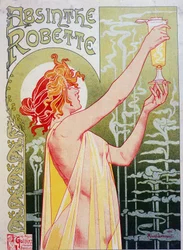 Werbeplakat für „Absinthe Robette“ von Privat Livemont