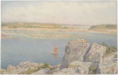 Mündung des Trieux bei der Île à Bois. Loguivy