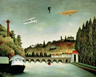 Ansicht der Brücke von Sèvres und der Hügel von Clamart, St. Cloud und Bellevue