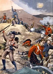 Britische Soldaten von Burenkämpfern besiegt, während des Burenkriegs