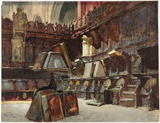 Chorgestühle in einer spanischen Kathedrale, c. 1868