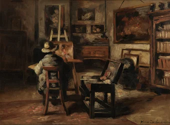 Das Atelier von Ferdinand De Braekeleer I, Vater des Malers