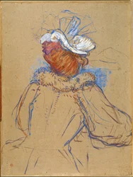 Rothaarige Frau von hinten gesehen