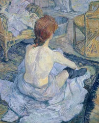 Frau bei ihrer Toilette