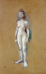 Stehende nackte Frau von vorne