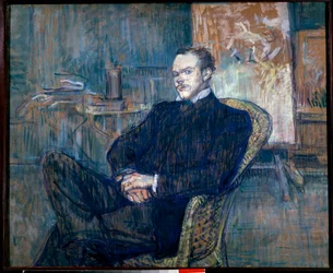 Porträt von Paul Leclerq, Gründer der Revue Blanche. Gemälde von Henri Toulouse Lautrec, 1897