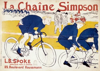 Plakat für die Simpson-Fahrradketten. Illustration von Henri de Toulouse Lautrec (Toulouse-Lautrec) (1864-1901). 19. Jahrhundert. Paris, Bibliothek der dekorativen Künste