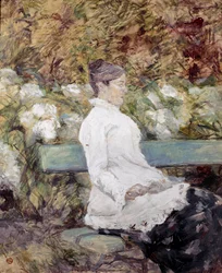 Die Mutter des Malers in einem Garten