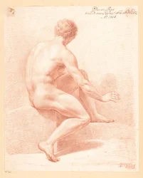 Sitzender männlicher Akt, von hinten gesehen (3. Preis 1806)