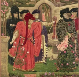 Die Wahl der roten und weißen Rosen im Tempelgarten, 1910