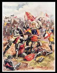 König Heinrich V. (1387-1422) kämpft mit heroischem Mut, Illustration aus 
