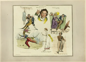 Platte aus Illustrationen zu beliebten Liedern
