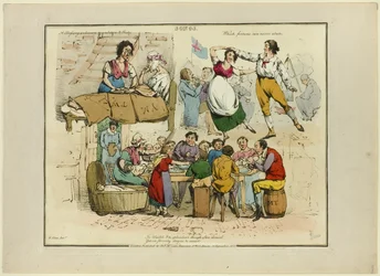 Platte aus Illustrationen zu beliebten Liedern