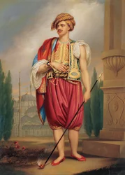 Porträt von Thomas Hope 1769–1831 in türkischer Tracht nach William Beechey, frühes 19. Jahrhundert