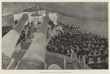 Mit der Mittelmeerflotte vor Saloniki, Sonntagsgottesdienst