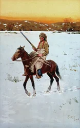 Indianer kehrt von der Jagd zurück, 1912