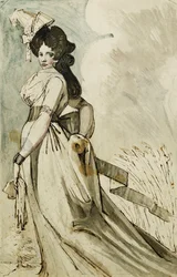 Eine Dame geht