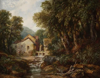 Eine Mühle in Rowsley, Derbyshire, 1867