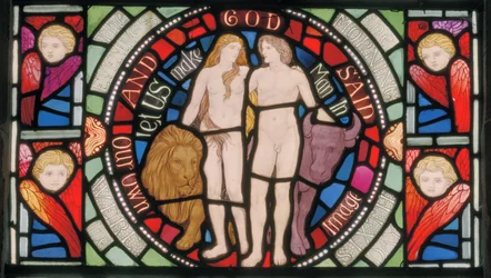Adam und Eva, Benedicite Fenster (Detail), ca. 1895